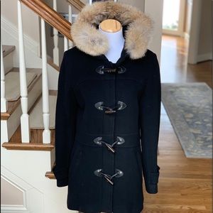 Andrew Marc wool coat with fur trim